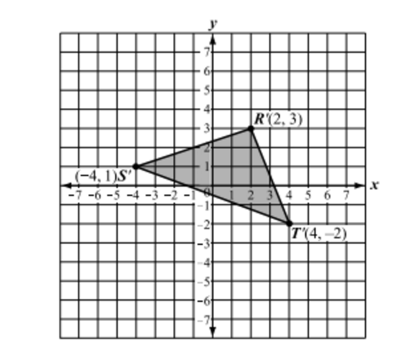 Triangle R'S'T' is shown on the coordinate grid