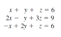 Solve the following system of equations by the