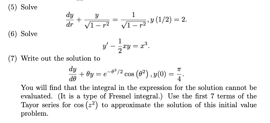 Topic: First Order Differential Equations Here