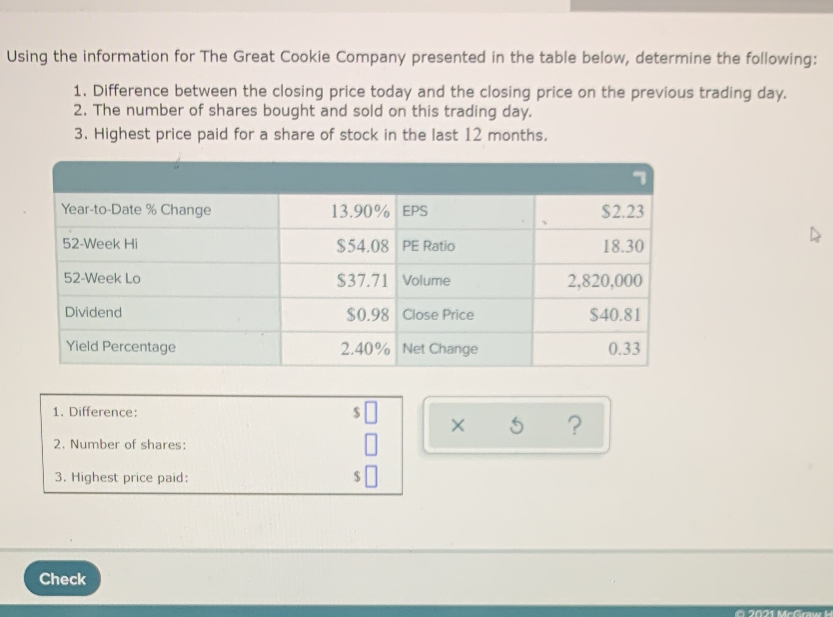 Using the information for The Great Cookie