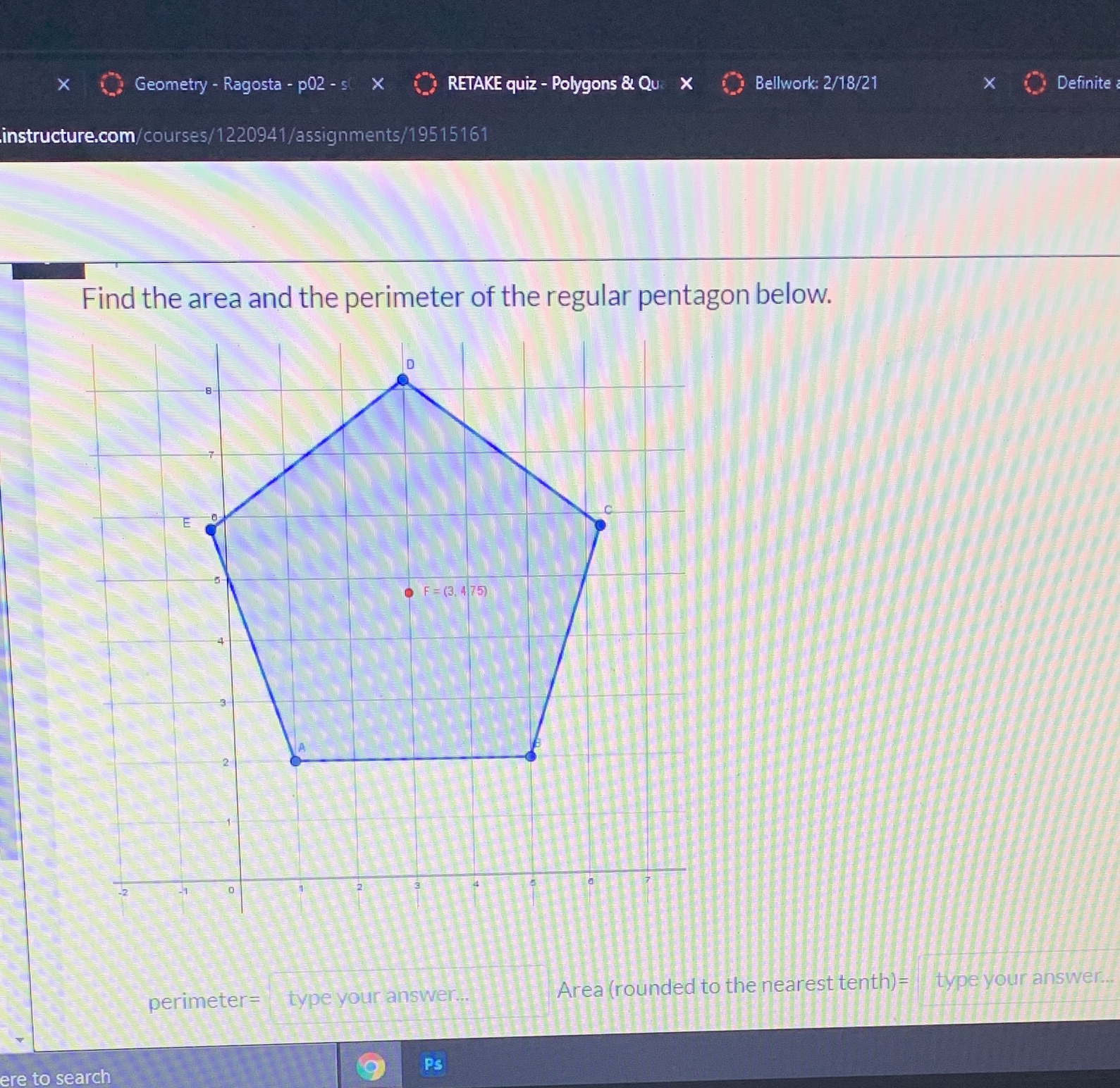 x Geometry - Ragosta - p02 - s( X ()RETAKE quiz -