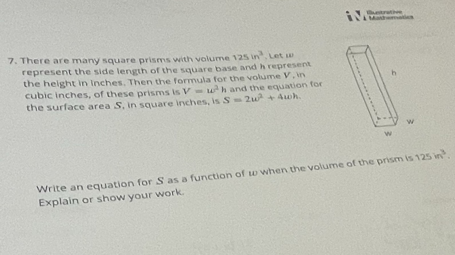 Answer the question and SHOW YOUR WORK PLEASE! iV