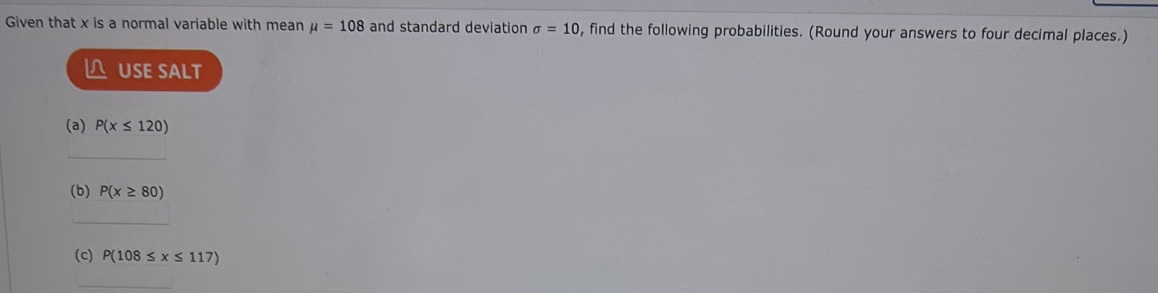 Given that x is a normal variable with mean / =