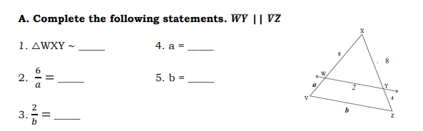 \fB. Use the figure to complete the following