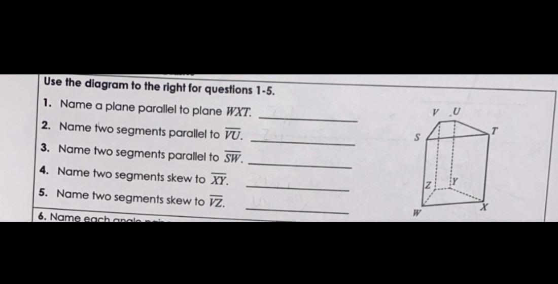 use the diagram to the right for questions 1-5