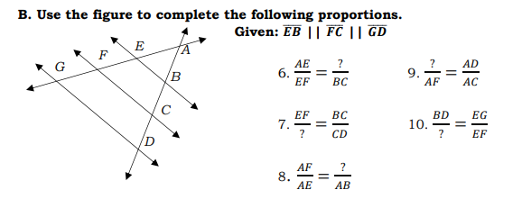 \fB. Use the figure to complete the following
