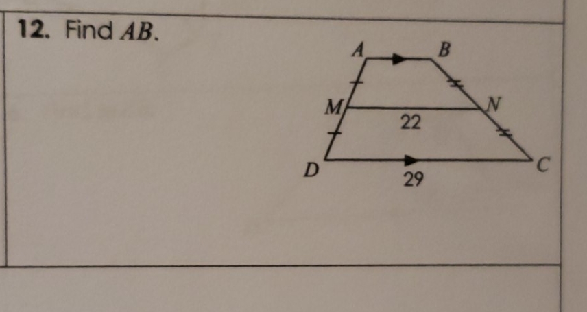 The quadrilateral is a trapezoid find the missing