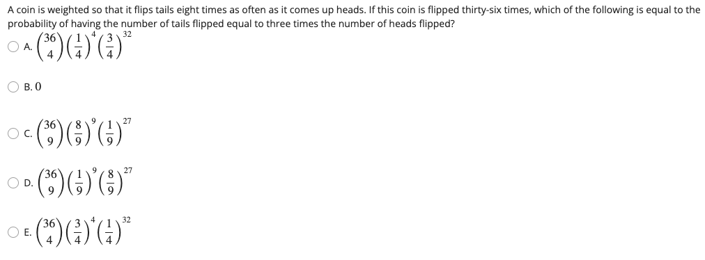 A coin is weighted so that it flips tails eight