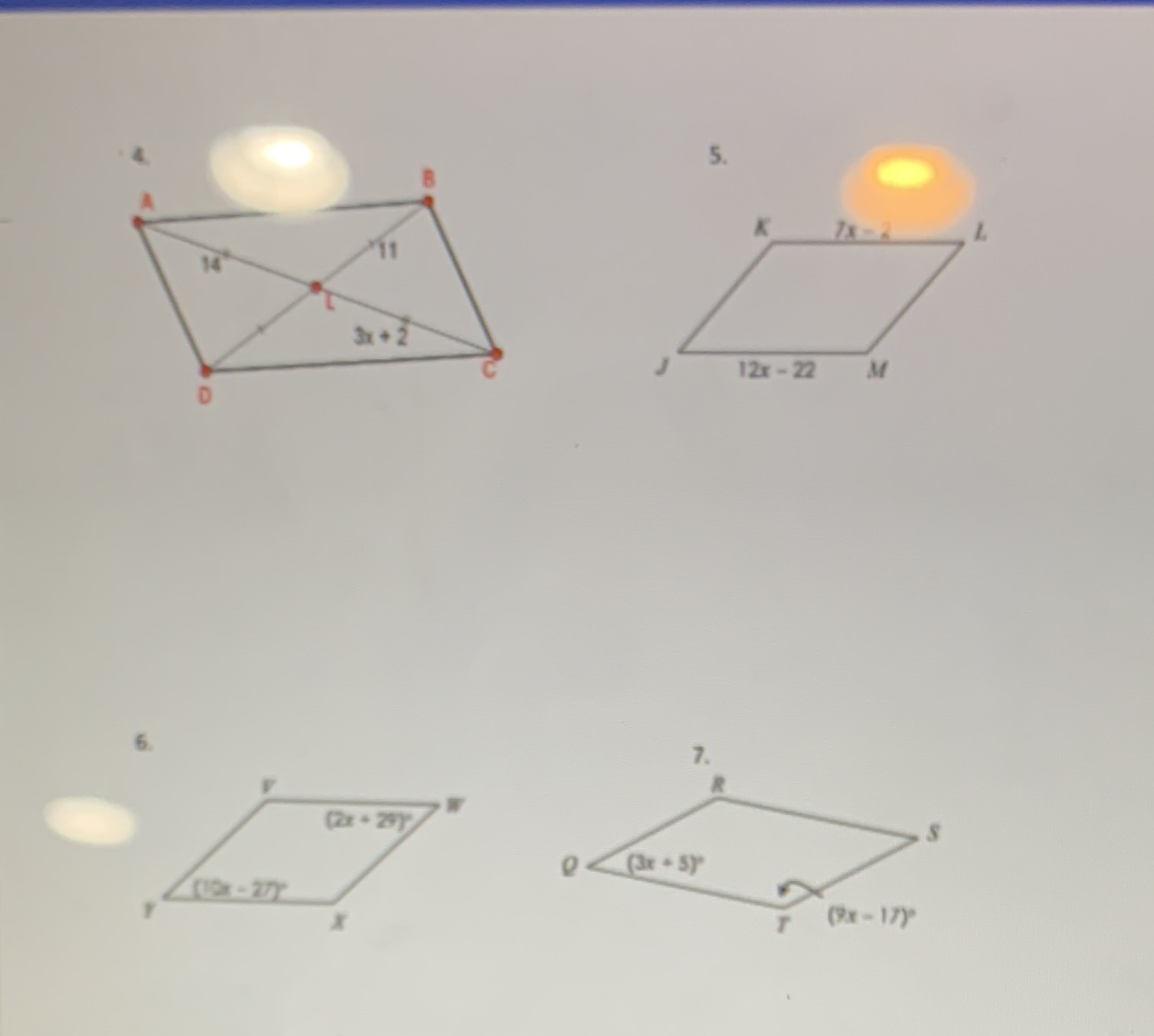 solve for x / do all 4 \f