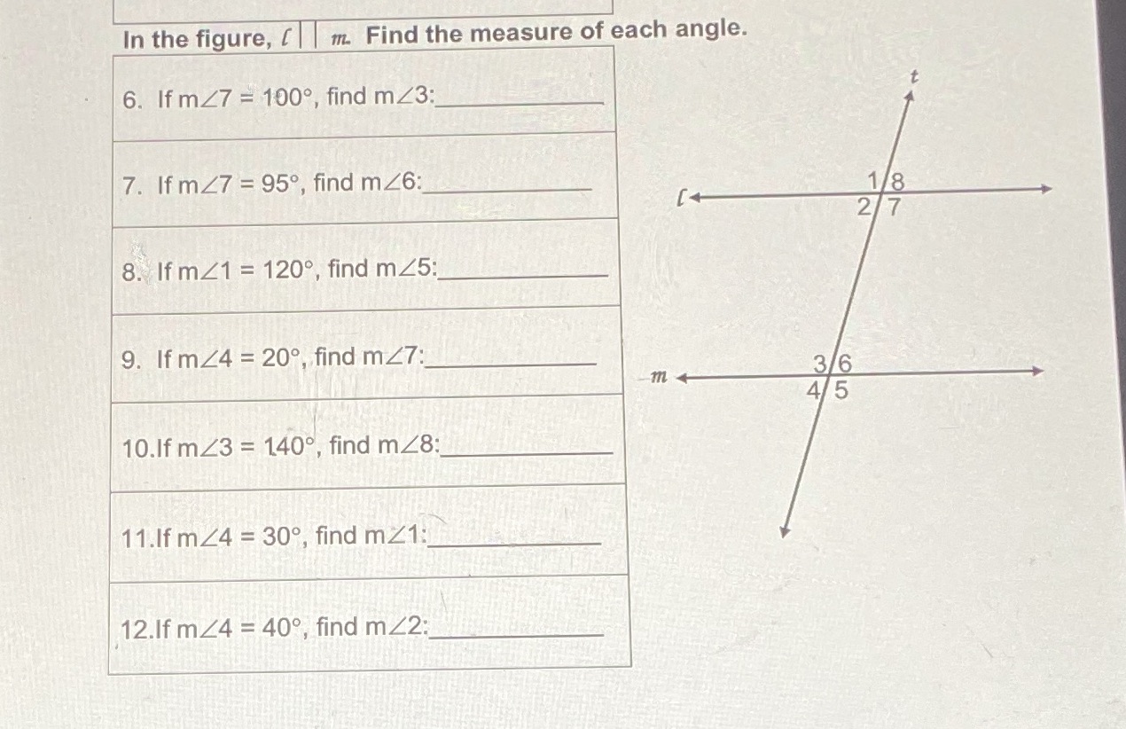 In the figure, ( | | m. Find the measure of each