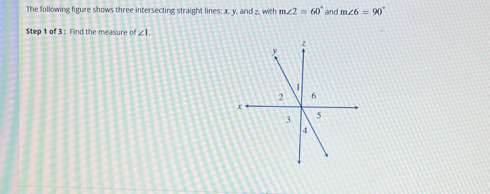 The following figure shows three intersecting
