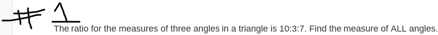 help please i The ratio for the measures at three
