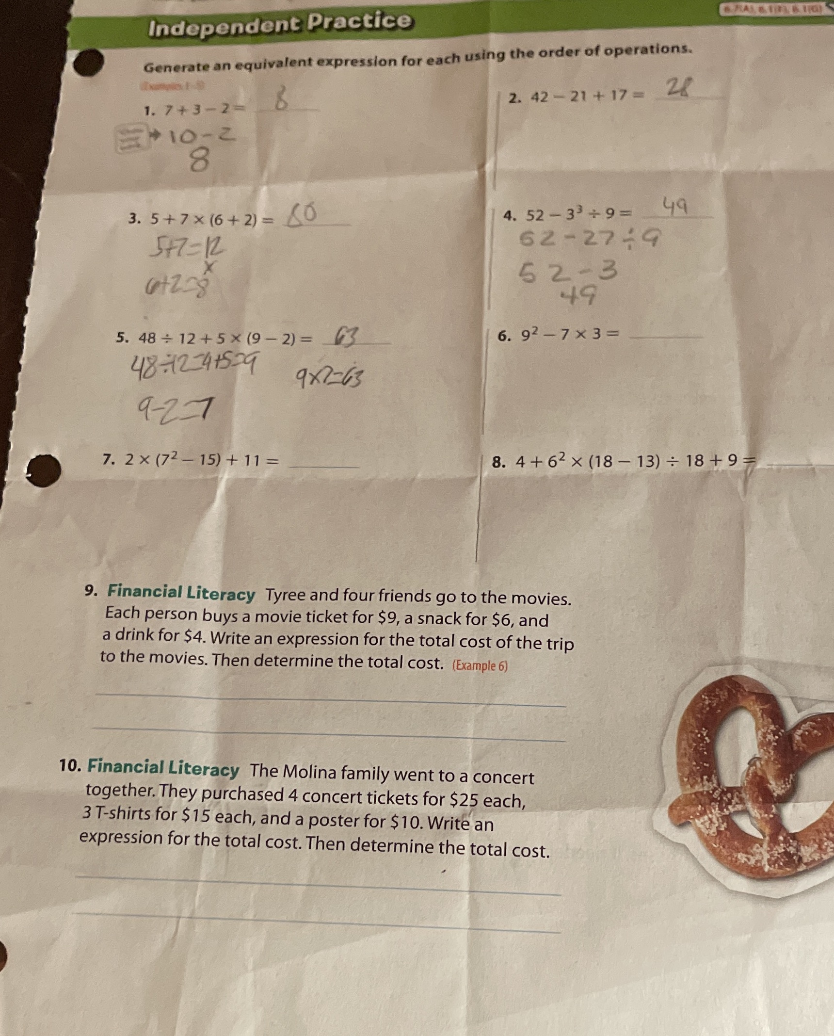 Independent Practice Generate an equivalent