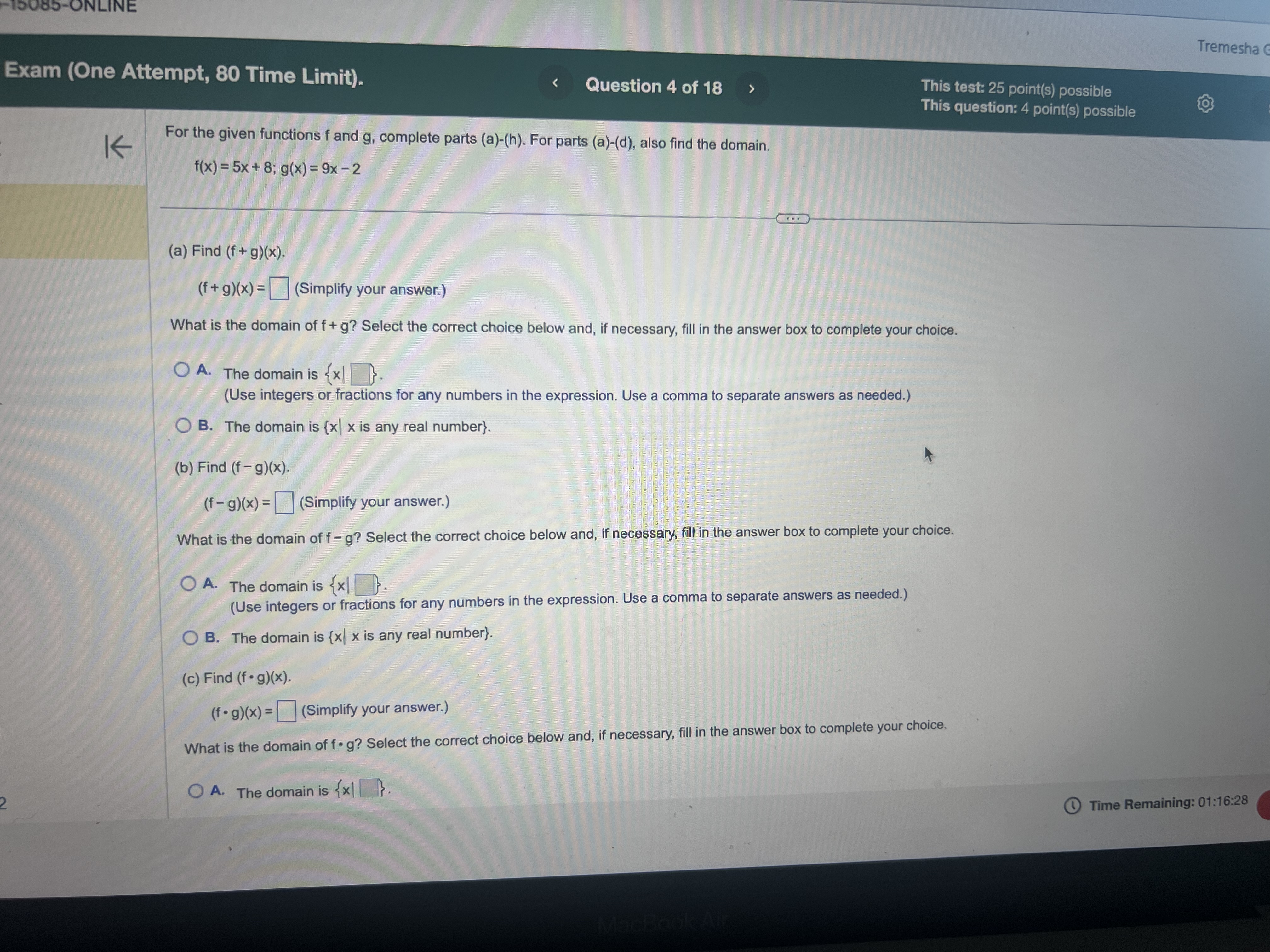 X C-1105-15085-ONLINE Tremesha Grays Init II Exam