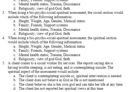 c. Mental health status, Trauma, Dissonance d.