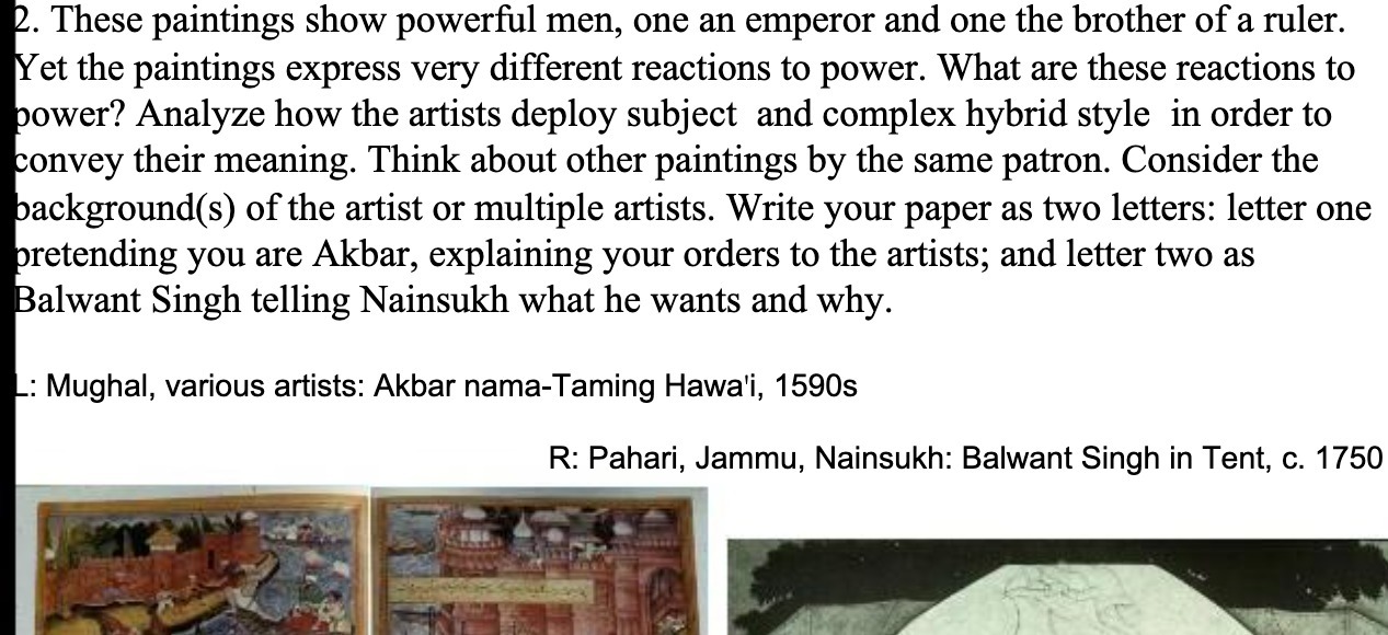 2. These paintings show powerful men, one an