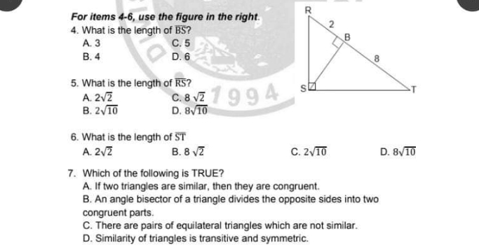 Choose letter that corresponds to the cprrect