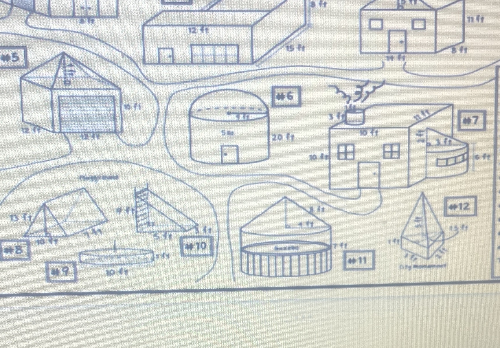 Find the volume building 5 to 12 with explanation