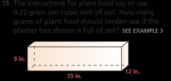 19. The instructions for plant food say to use