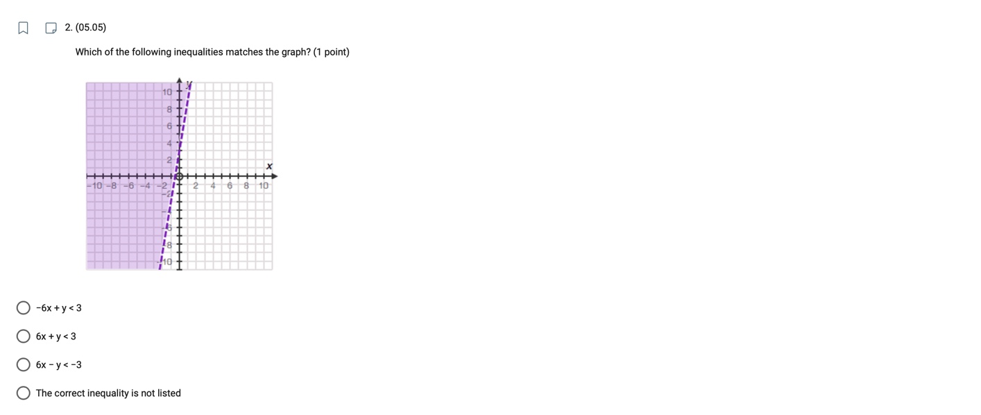 1. What is the value of the x variable in the