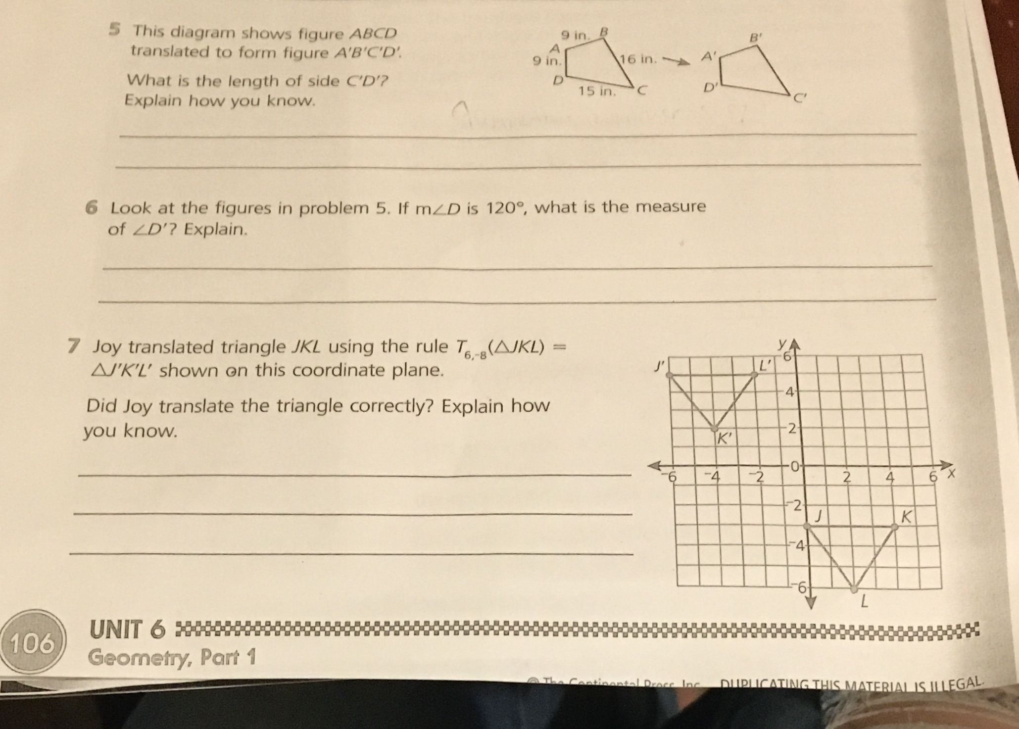 5 This diagram shows figure ABCD 9 in B