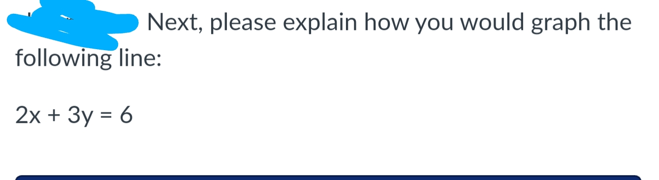 Please explain how to graph the following line: