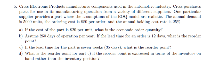 5. Cress Electronic Products manufactures