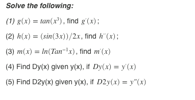 1. Solve the Following Solve the following: (1)
