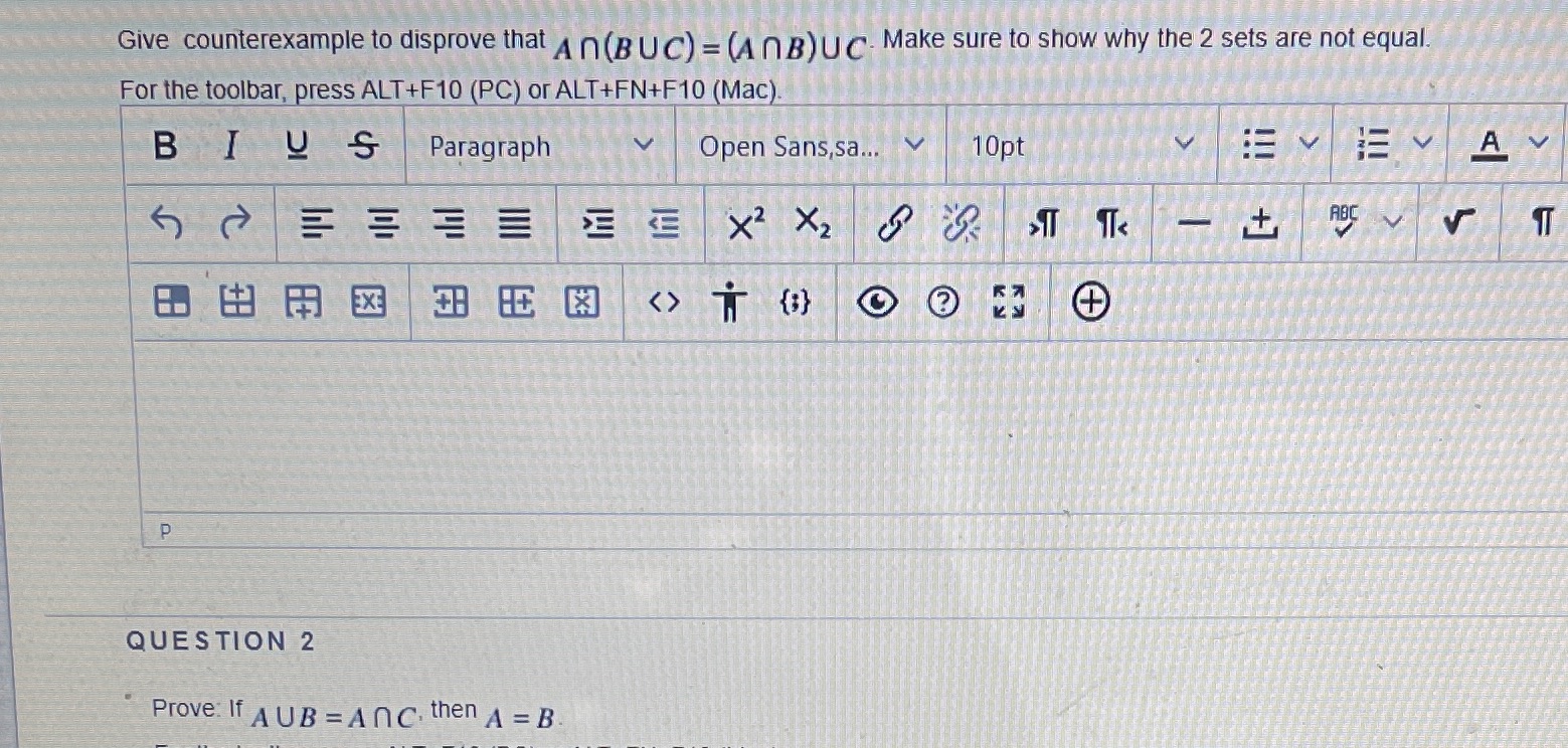 This is a set Thoery question for question 1 and