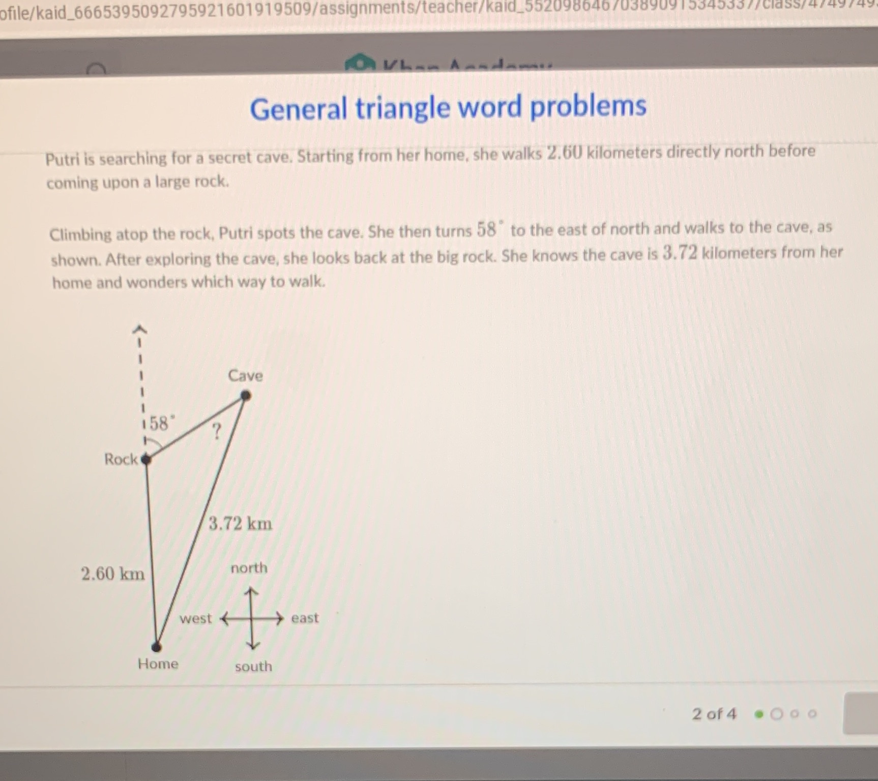 Assuming Putri is facing the big rock, how many