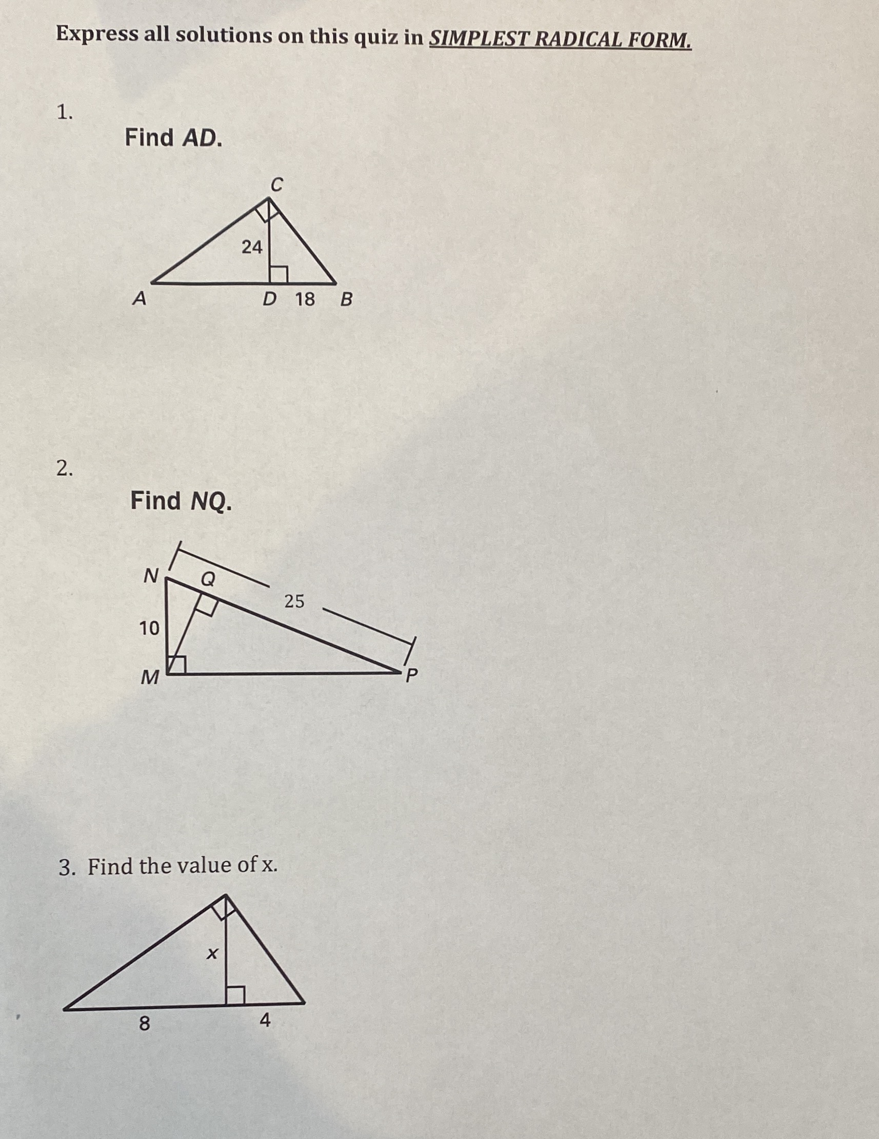 Math problem Express all solutions on this quiz