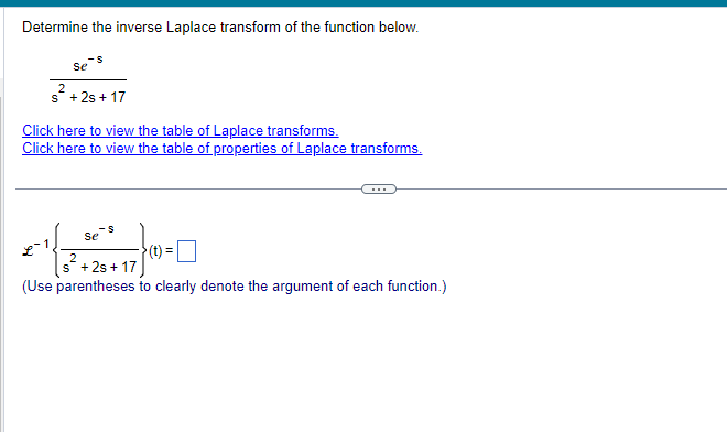 Determine the inverse Laplace transform of the