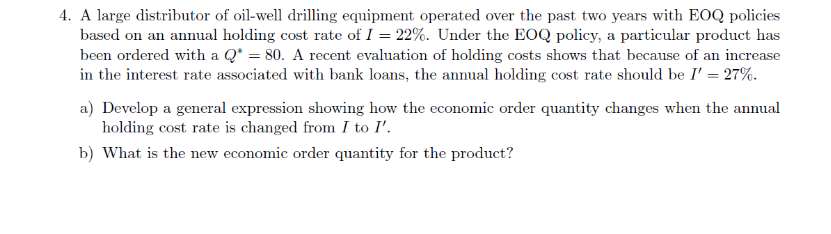 4. A large distributor of oil-well drilling