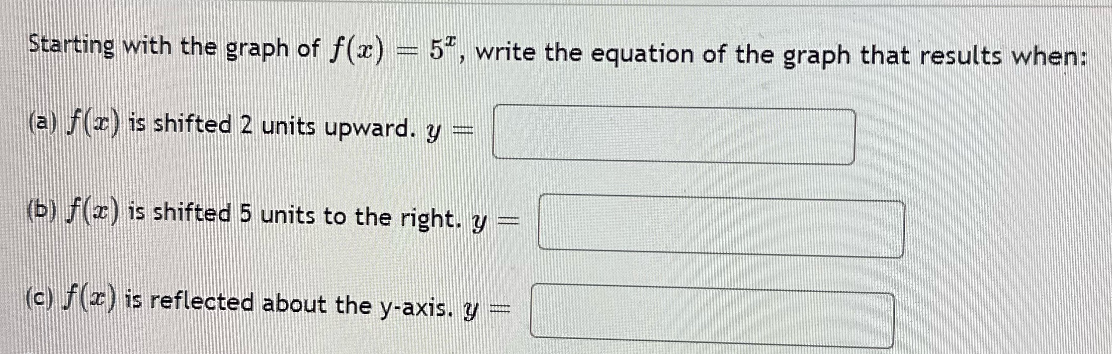Graph shifts. College algebra Starting with the