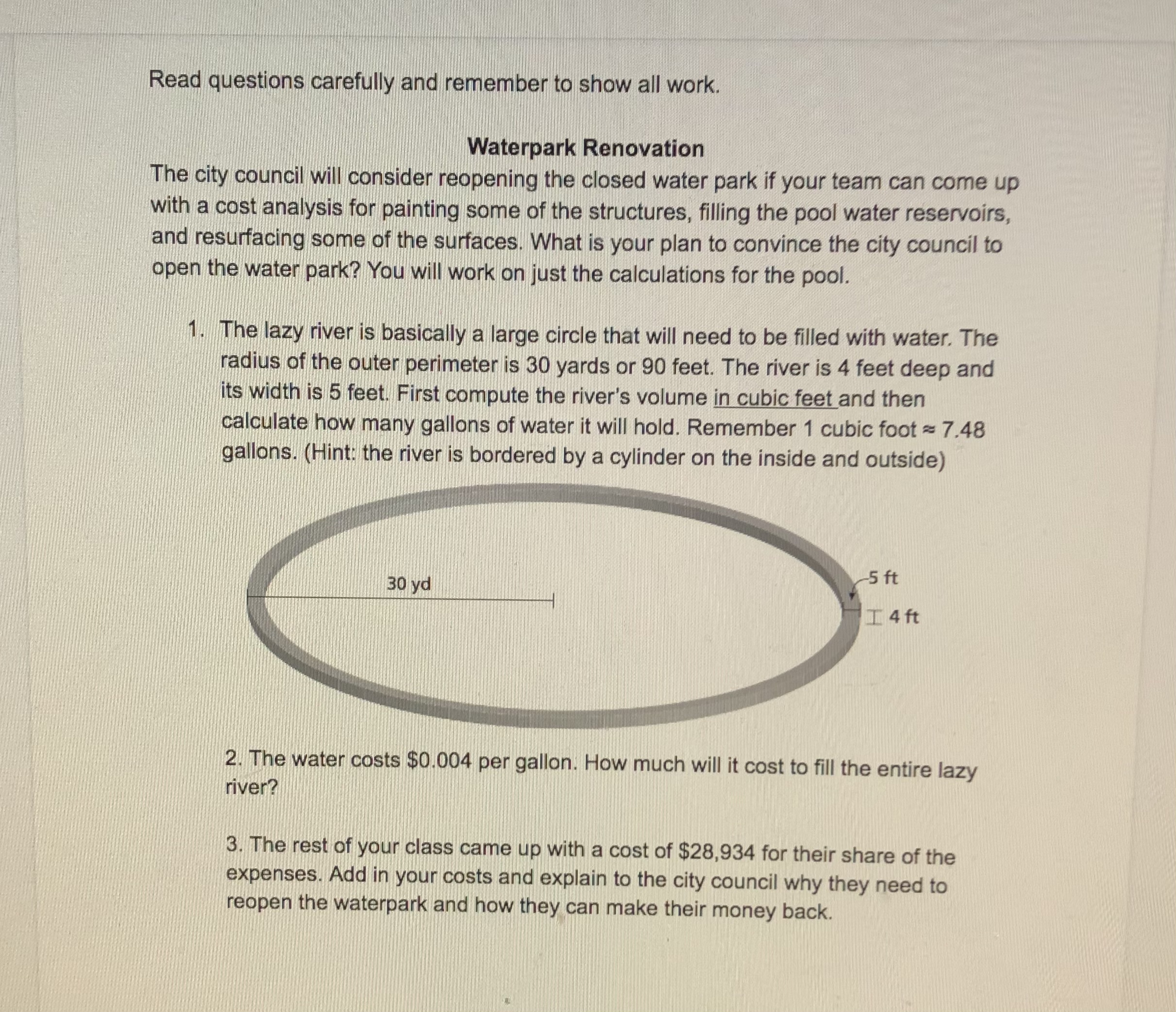 Geometry Independent - Show All Work Read