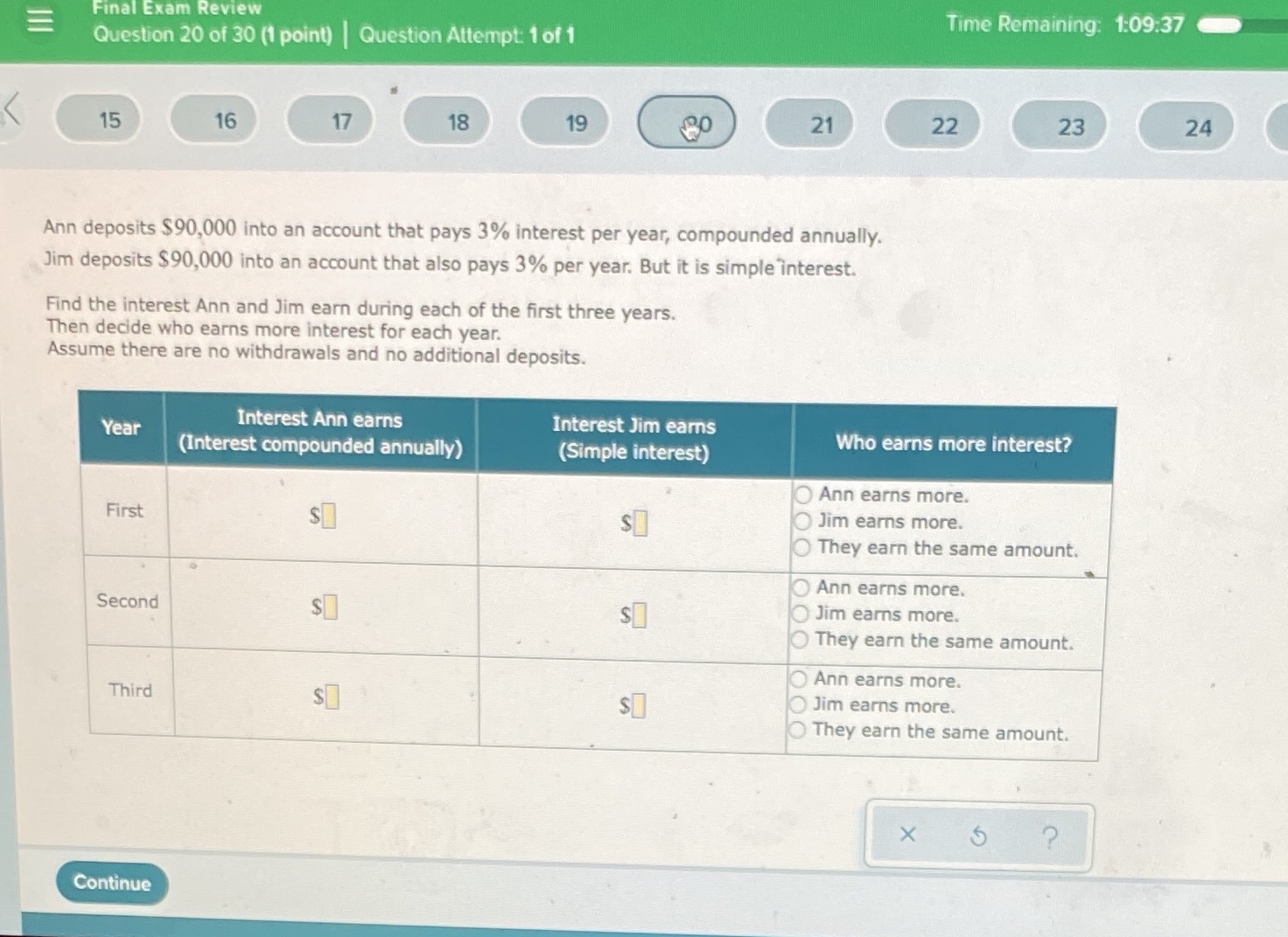 Final Exam Review Time Remaining: 1:09:37
