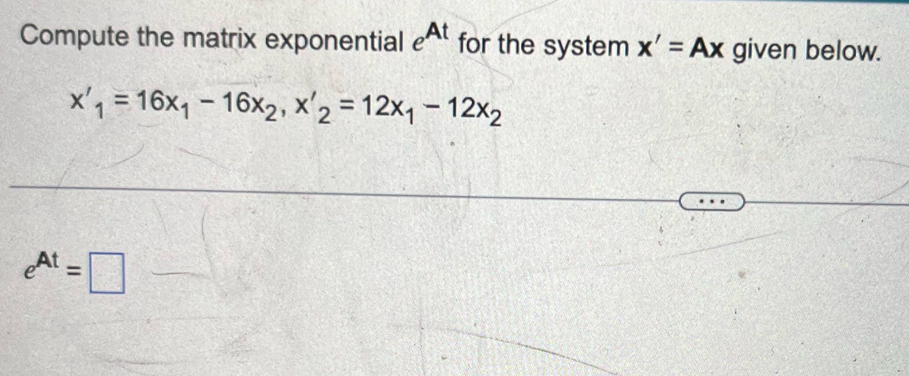 Linear algebra Compute the matrix exponential e
