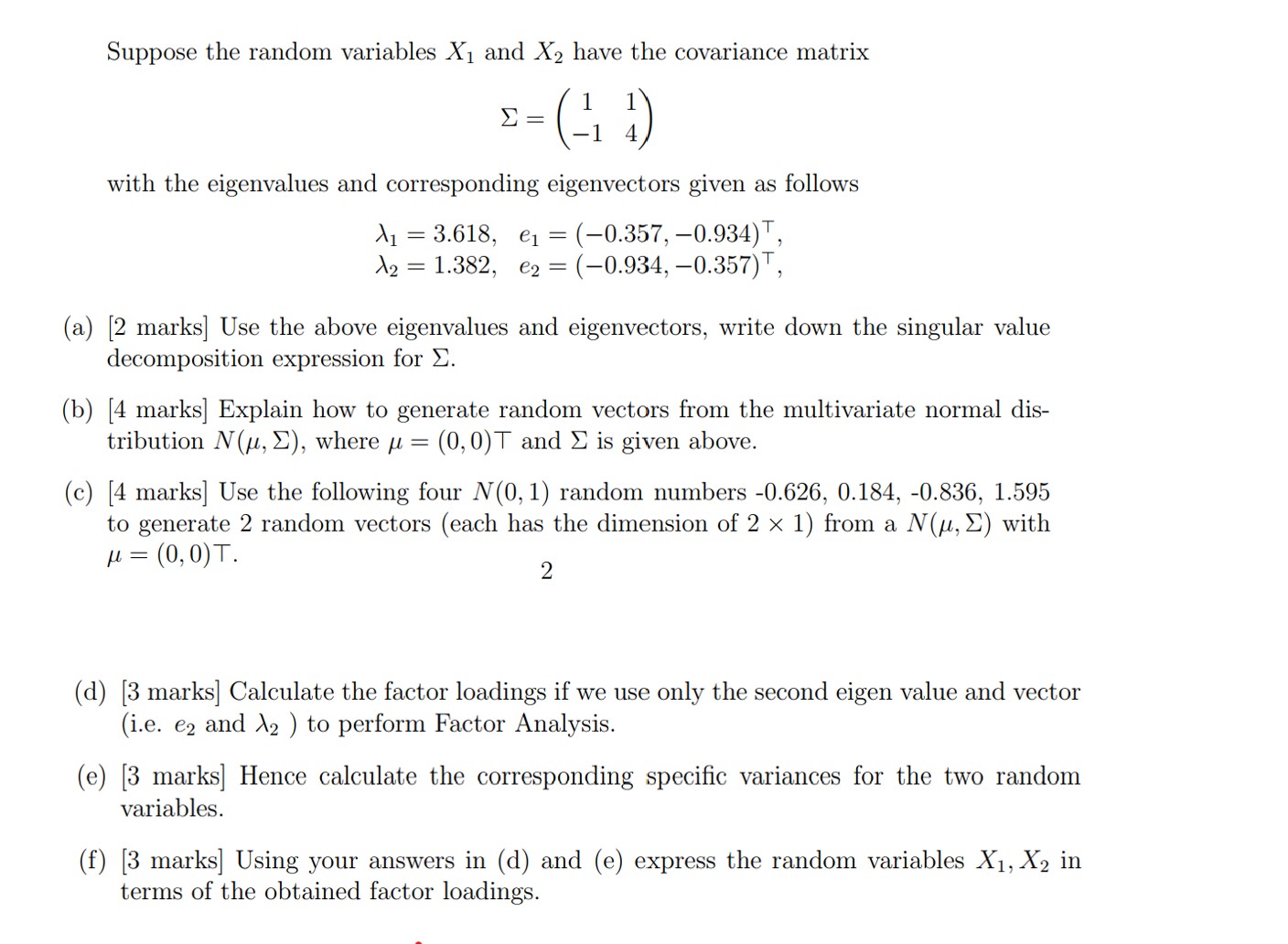 Suppose the random variables X1 and X2 have the