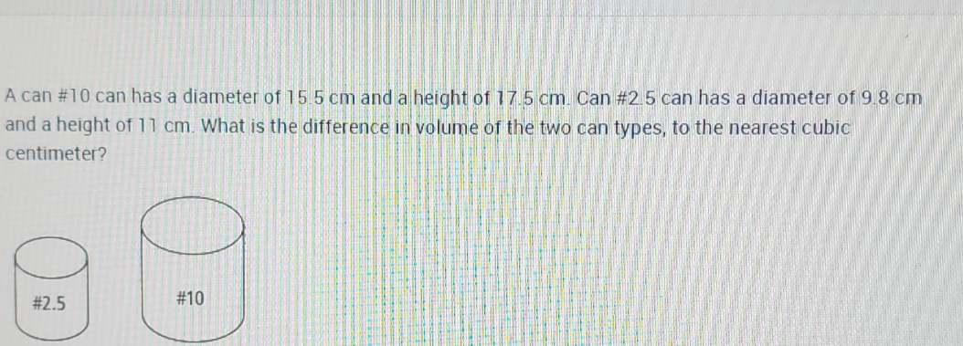 A can #10 can has a diameter of 15.5 cm and a