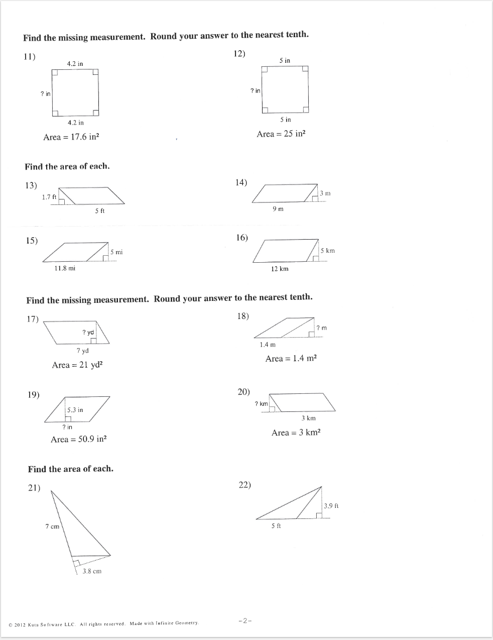 ID: 1 Geometry Chapter 10 Name_ Area of