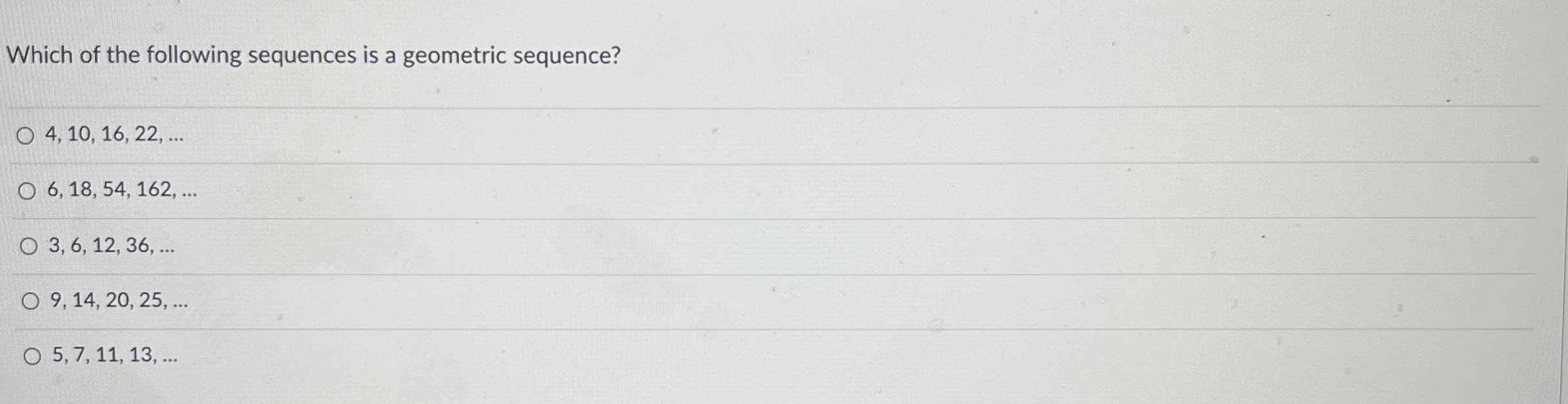 Which of the following sequences is a geometric