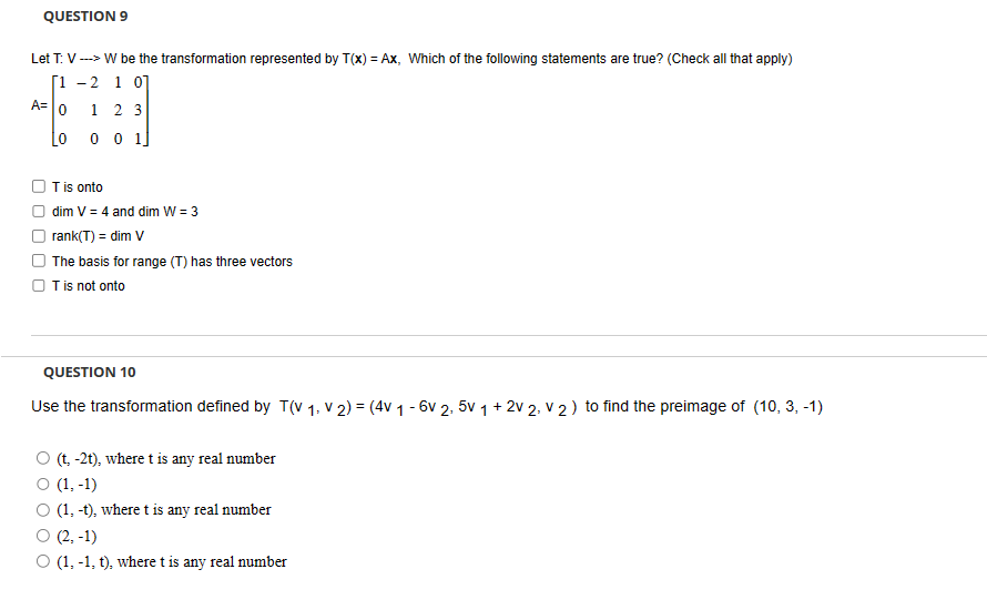 QUESTION 3 Let B = {(1, 5), (-5, -24)} and
