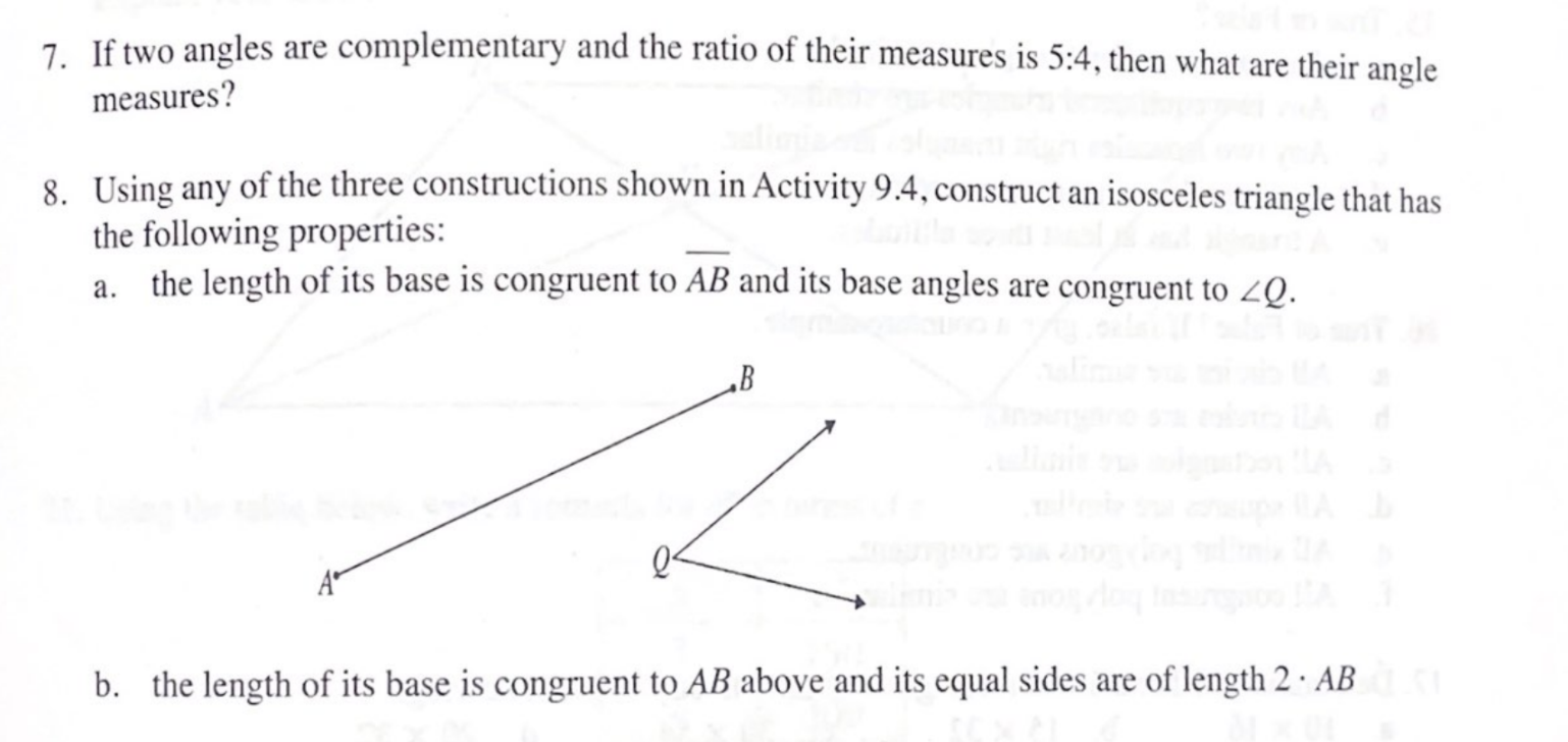need help with the following, . If two angles are
