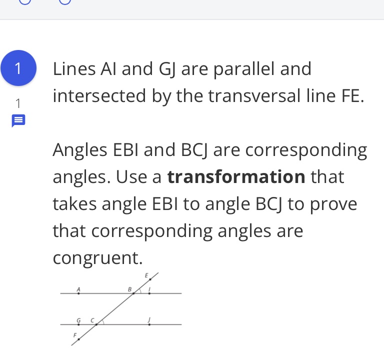 1 Lines Al and GJ are parallel and intersected by