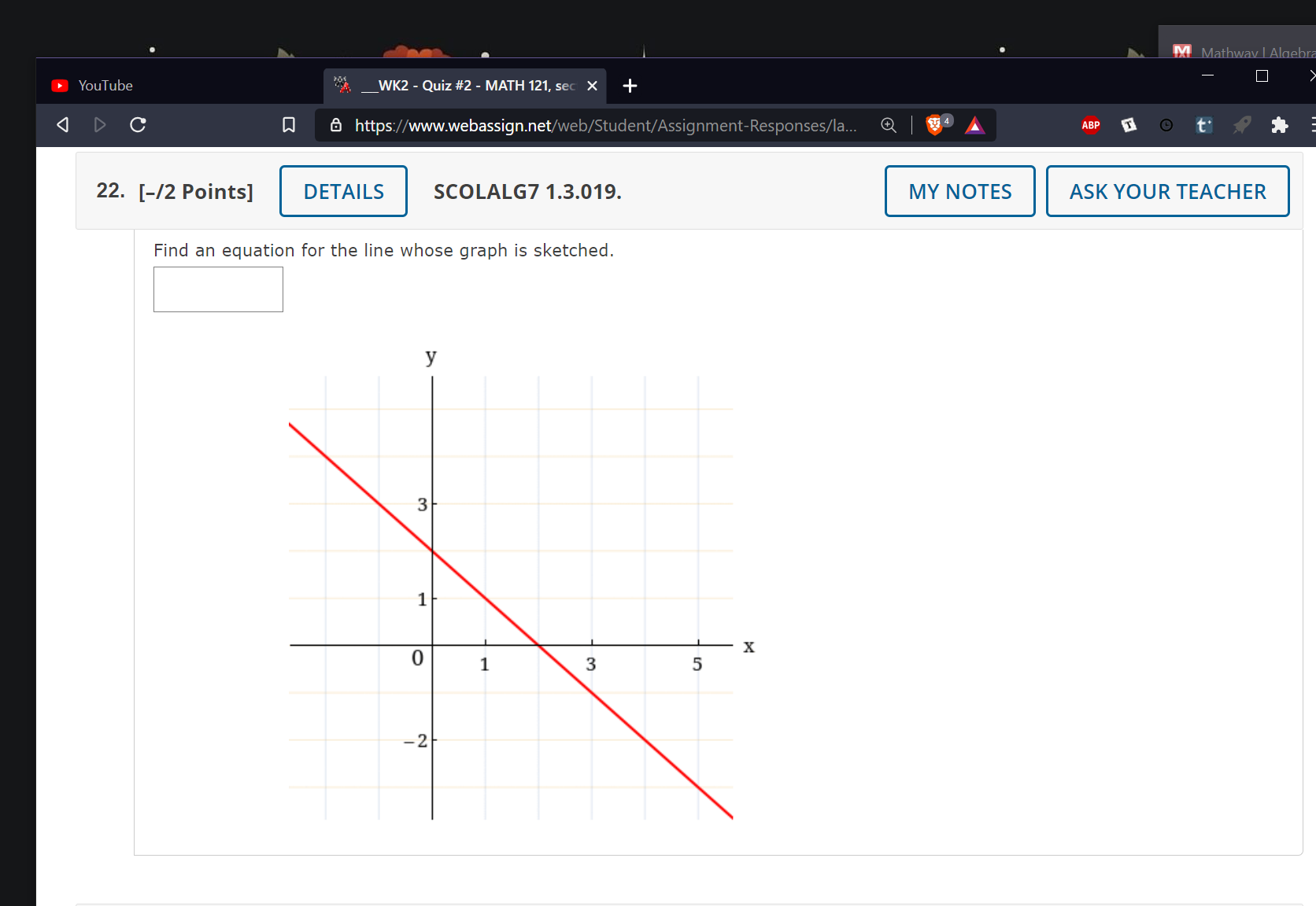 Find an equation for the line whose graph is