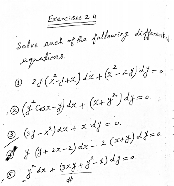 Solve by determination of integrating factors