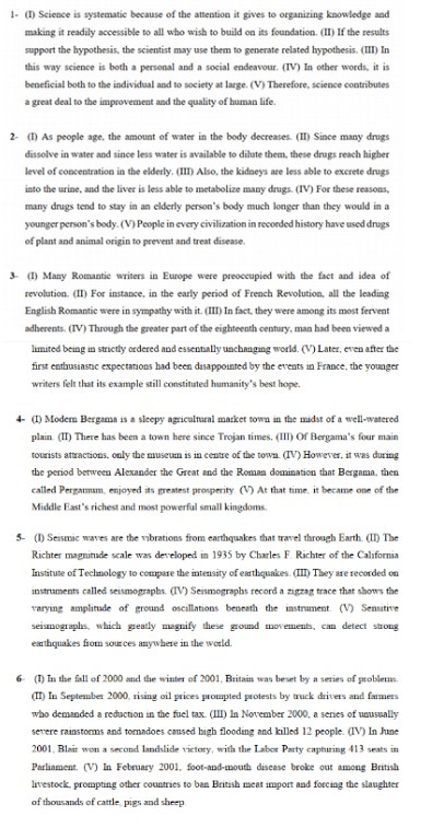 1- (I) Science is systematic because of the