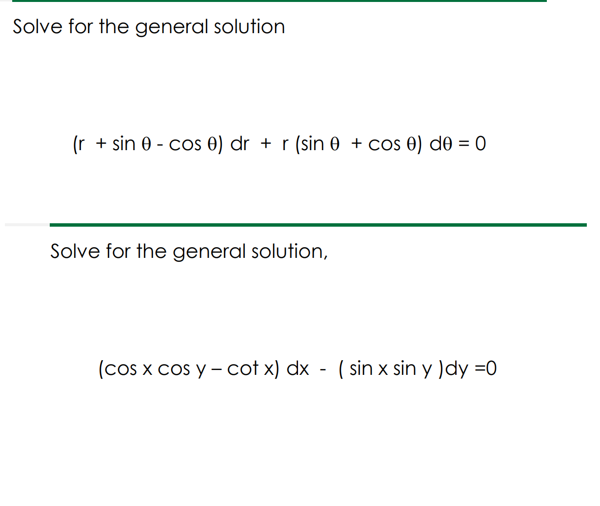 Exact Differential Equation Solve for the general