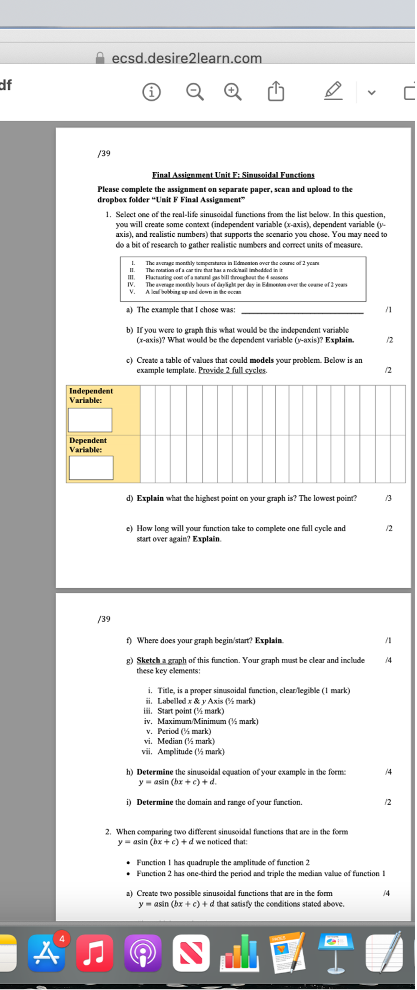 ecsd.desire2learn.com df i C 139 Final Assignment