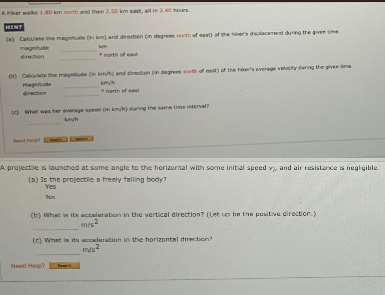 A hiker walks 1.80 kr north and then 2.50 km